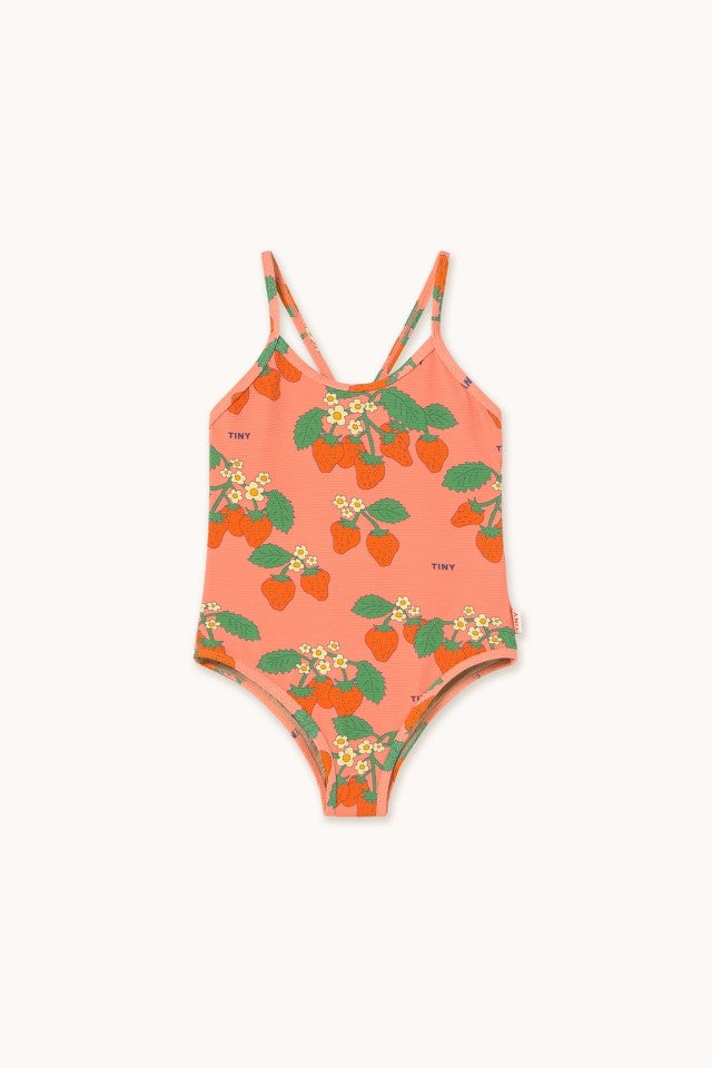 Strawberries swimsuit | Dark pink | Tinycottons 2