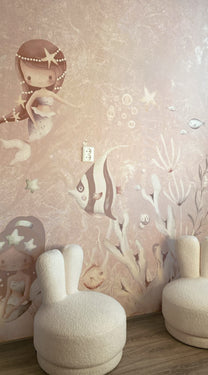 Wallpaper Swimming Mermaids | Pink