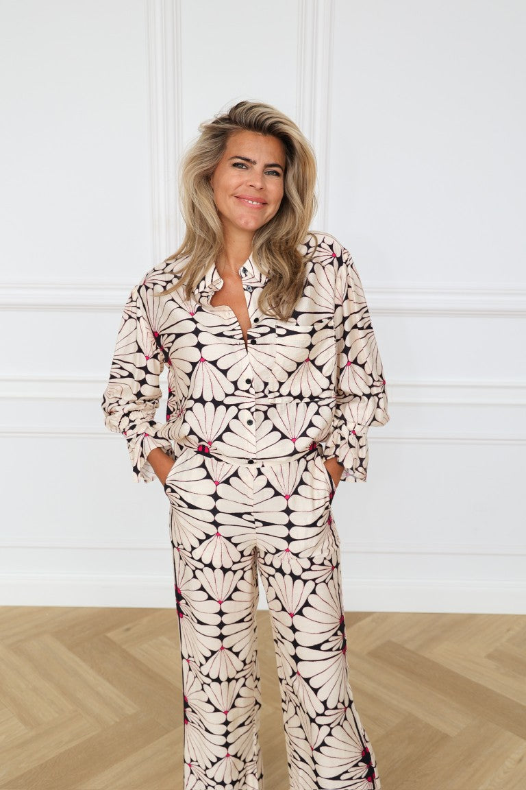 Printed pants Novel | Flower | Refined Department094 2