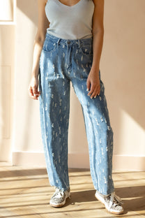 Balloon jeans Emma | Blue denim | Refined Department