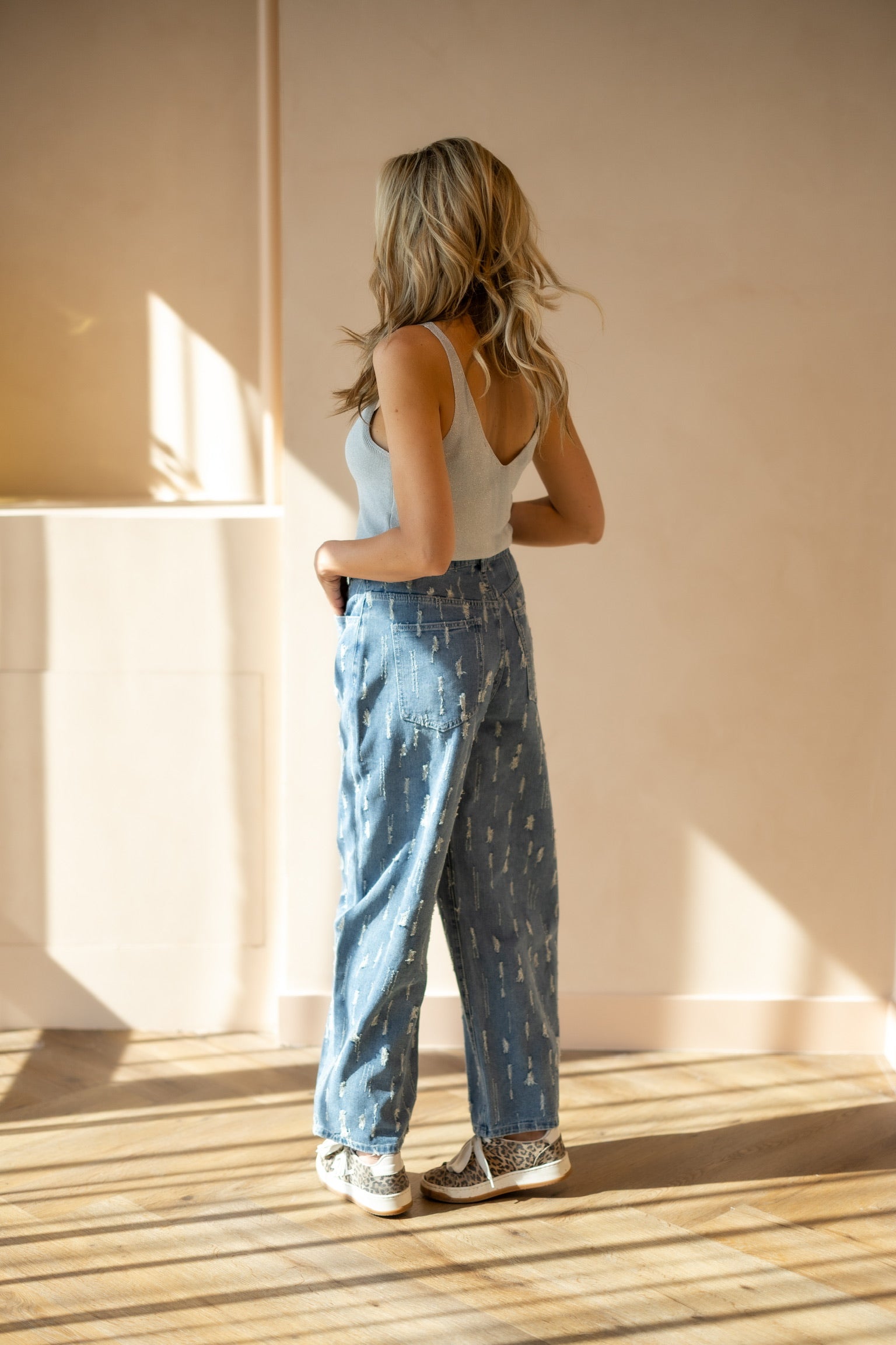 Balloon jeans Emma | Blue denim | Refined Department