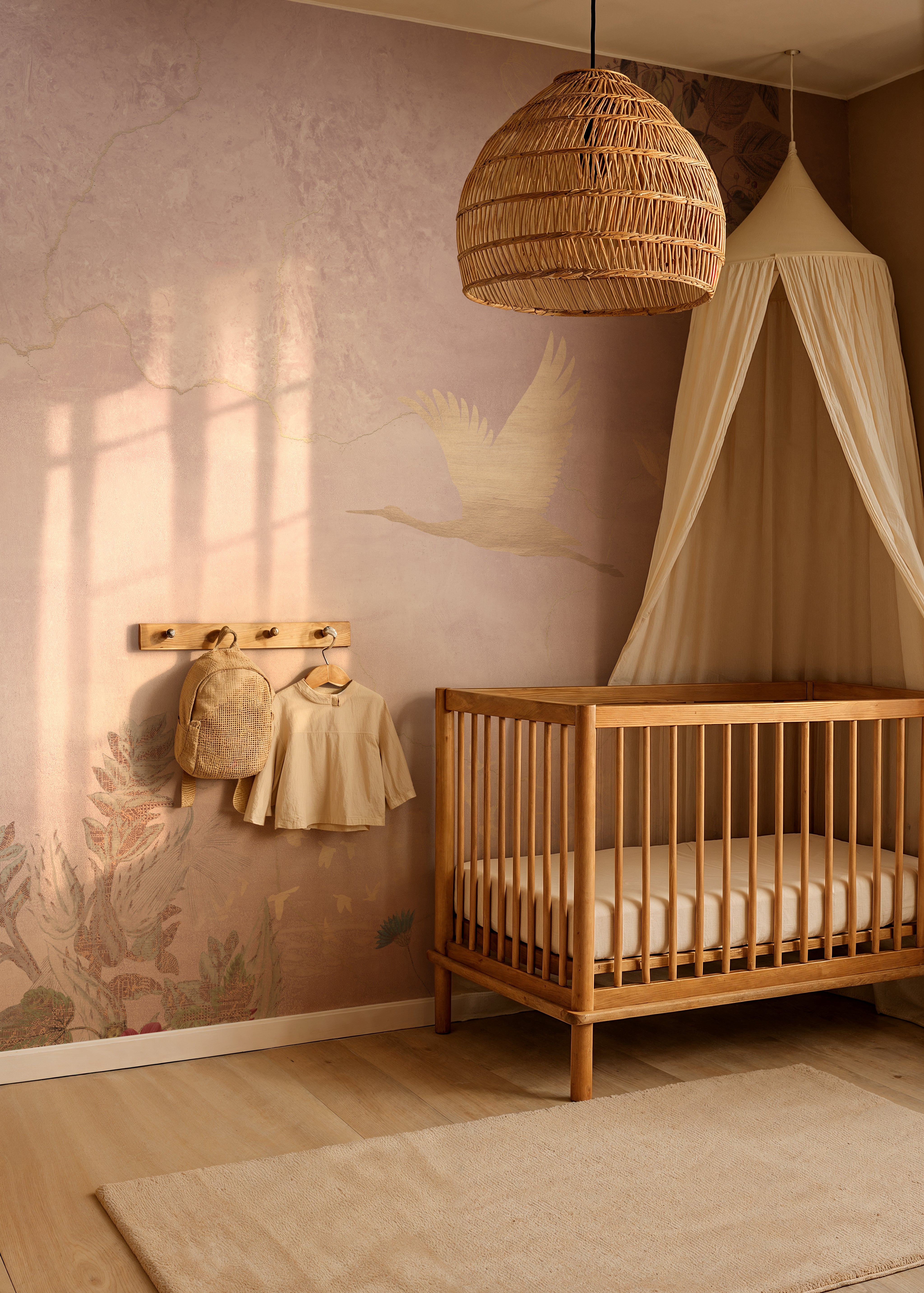 Wallpaper Morning bird | Pink