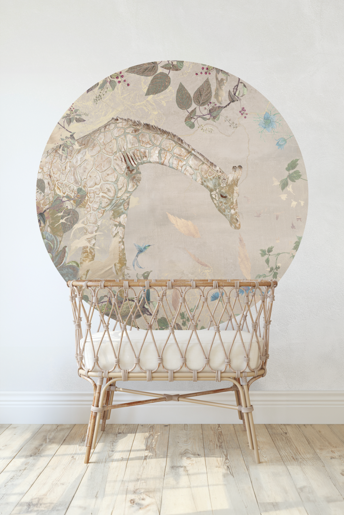 Wallpaper circle Giraffe | Beige