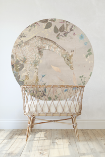 Wallpaper circle Giraffe | Beige