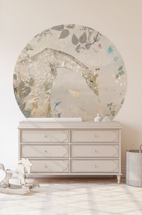 Wallpaper circle Giraffe | Beige