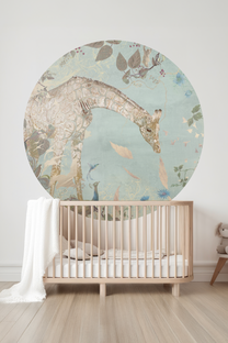 Wallpaper circle Giraffe | Mint