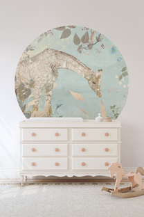 Wallpaper circle Giraffe | Mint