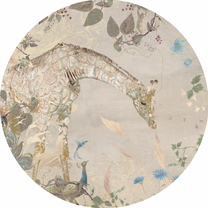 Wallpaper circle Giraffe | Beige