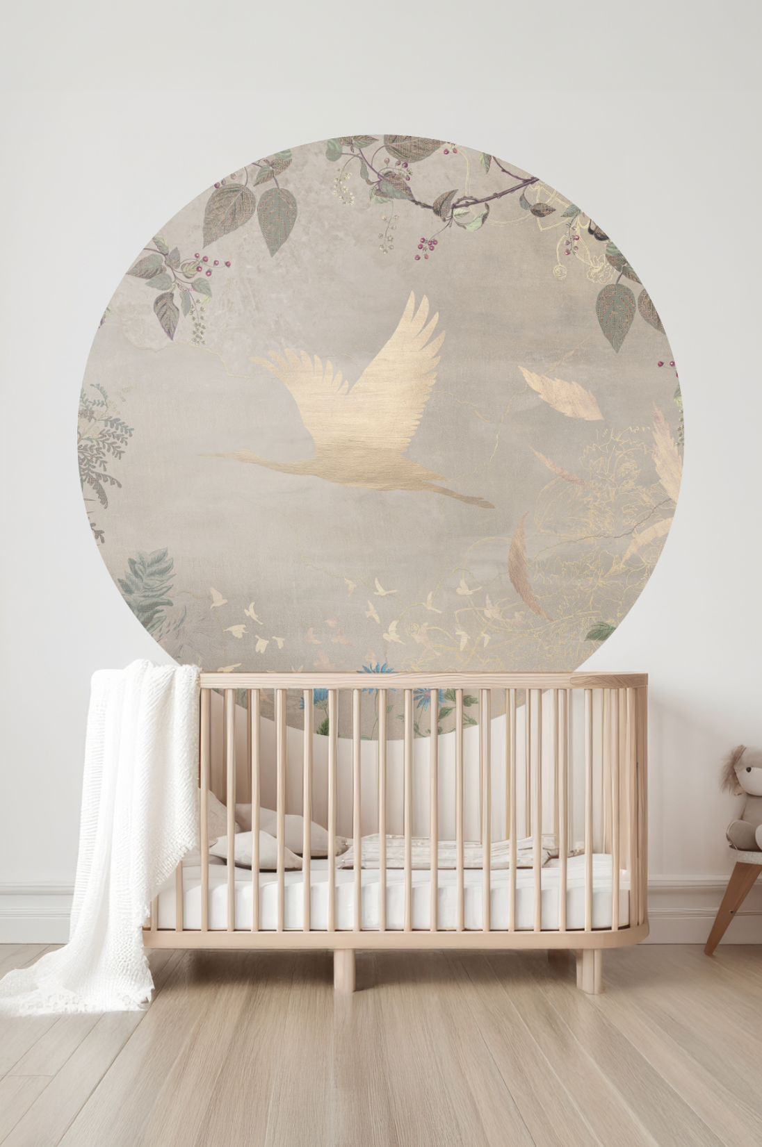 Wallpaper circle Morning bird | Beige