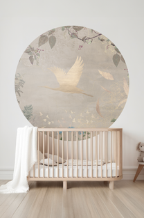 Wallpaper circle Morning bird | Beige