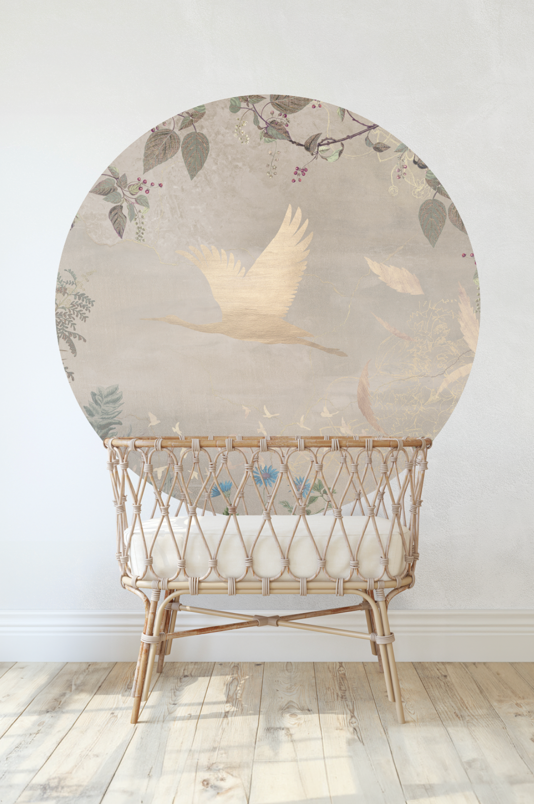 Wallpaper circle Morning bird | Beige
