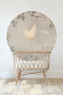 Wallpaper circle Morning bird | Beige