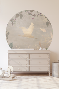 Wallpaper circle Morning bird | Beige