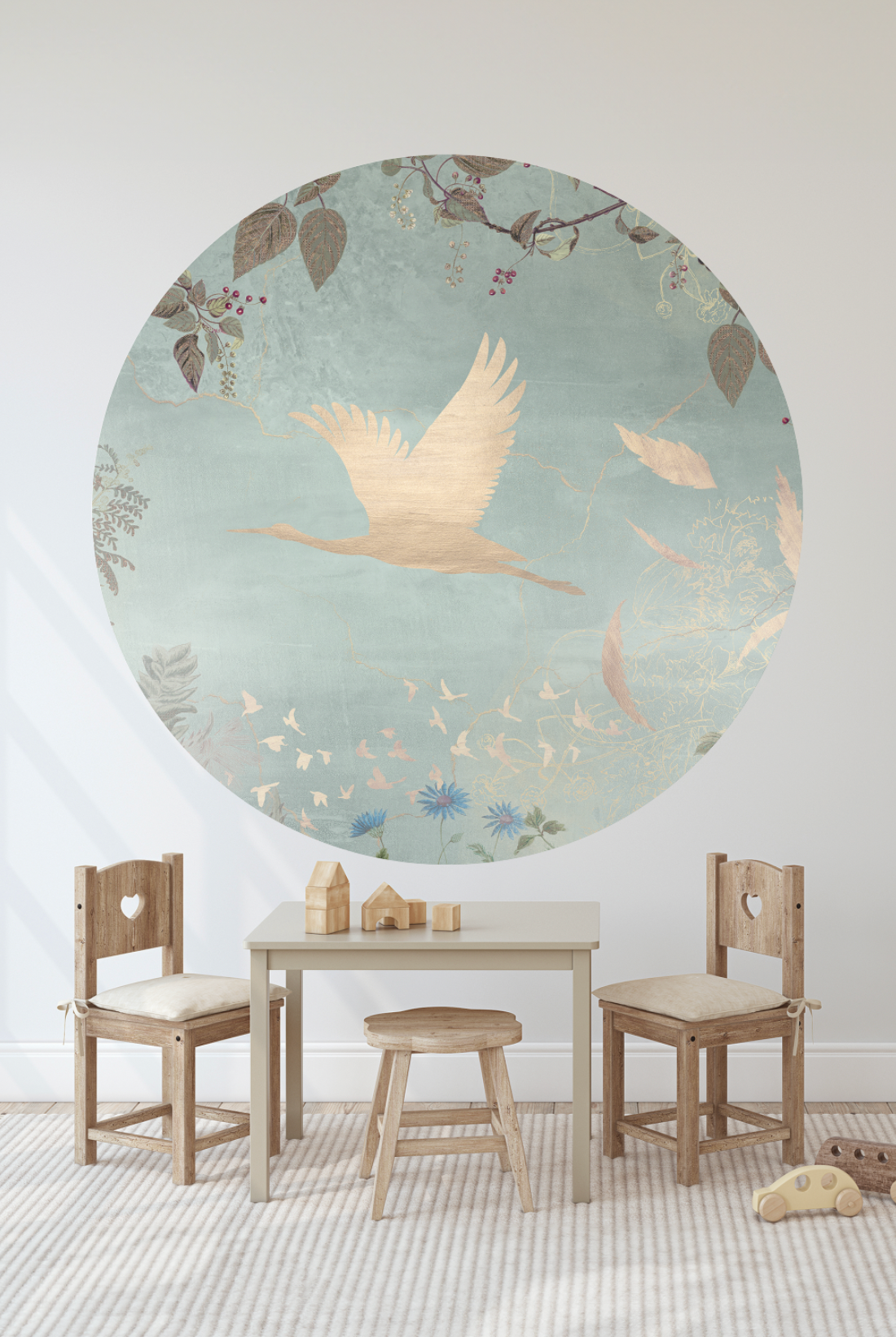 Wallpaper circle Morning bird | Mint