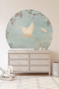 Wallpaper circle Morning bird | Mint