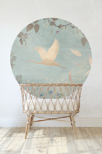 Wallpaper circle Morning bird | Mint