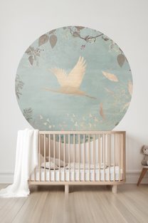 Wallpaper circle Morning bird | Mint