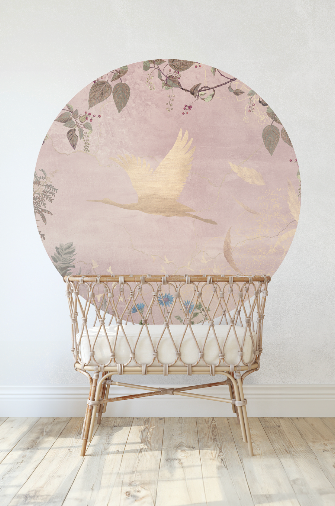 Wallpaper circle Morning bird | Pink