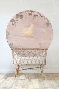 Wallpaper circle Morning bird | Pink
