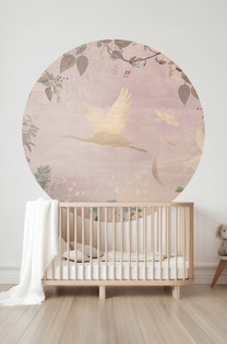 Wallpaper circle Morning bird | Pink