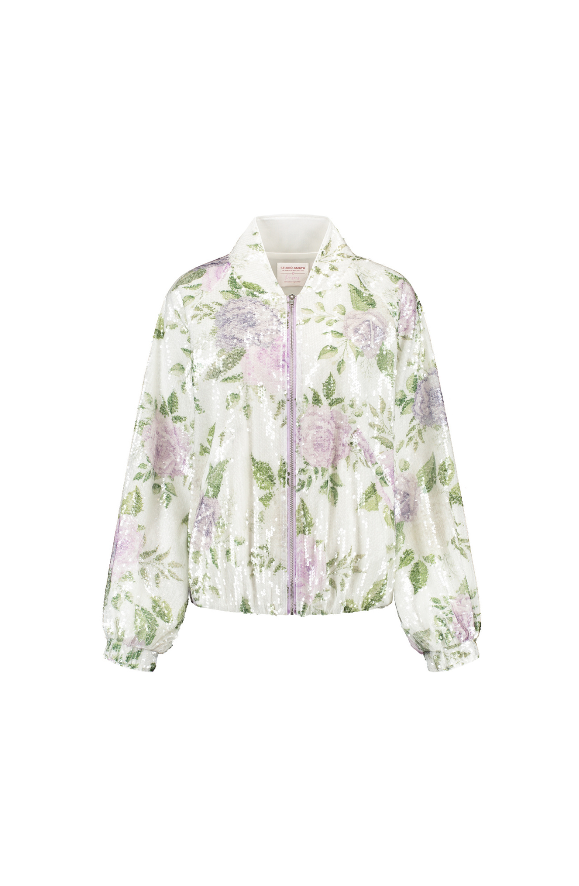 Bomber jacket Step Up | Lilac sequin bouquet | Studio Amaya x Poespas