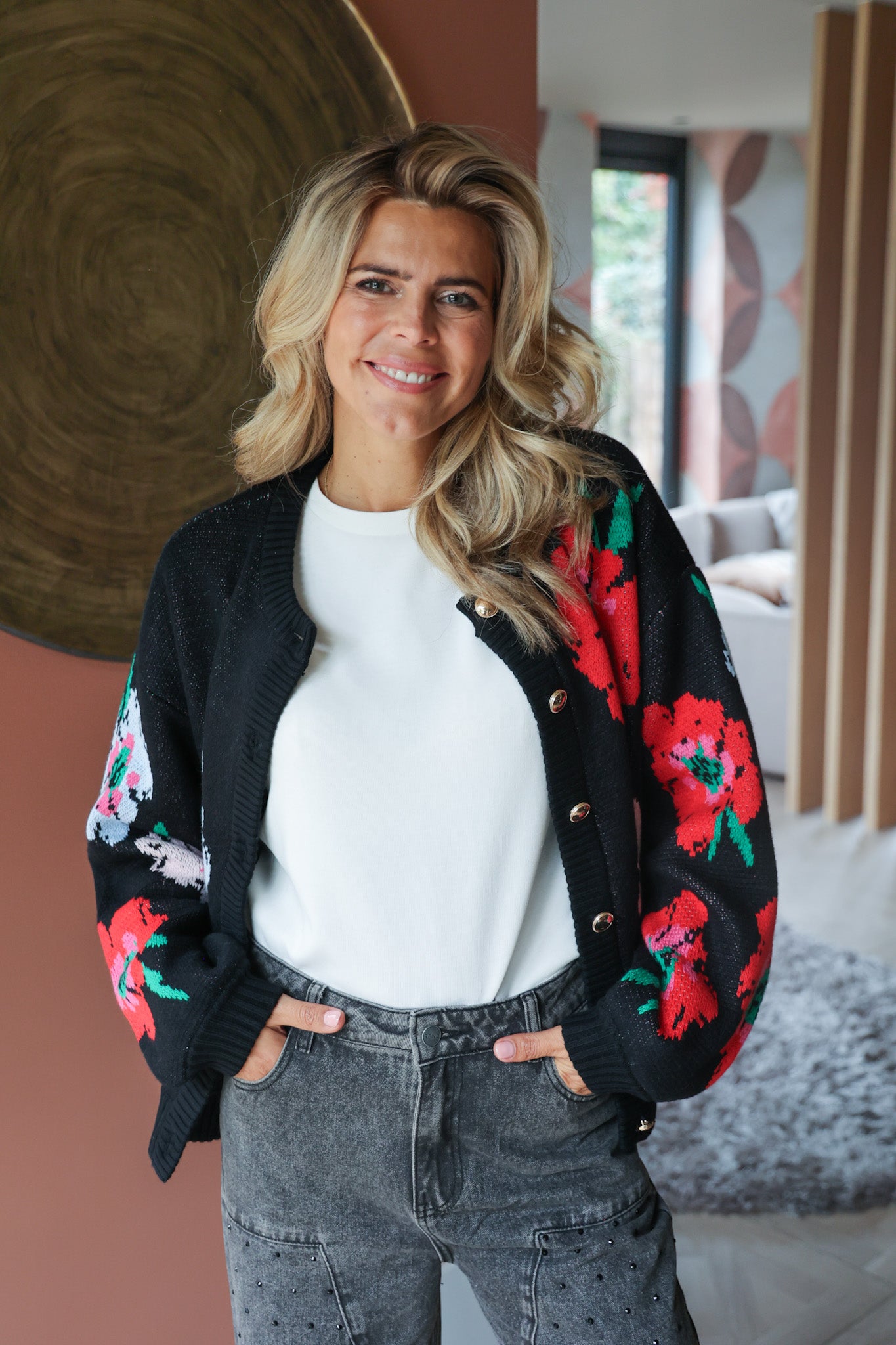 Cardigan Jazz | Multi flower | Harper & Yve