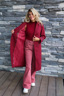 Coat Hazel | Wine berry | Harper & Yve