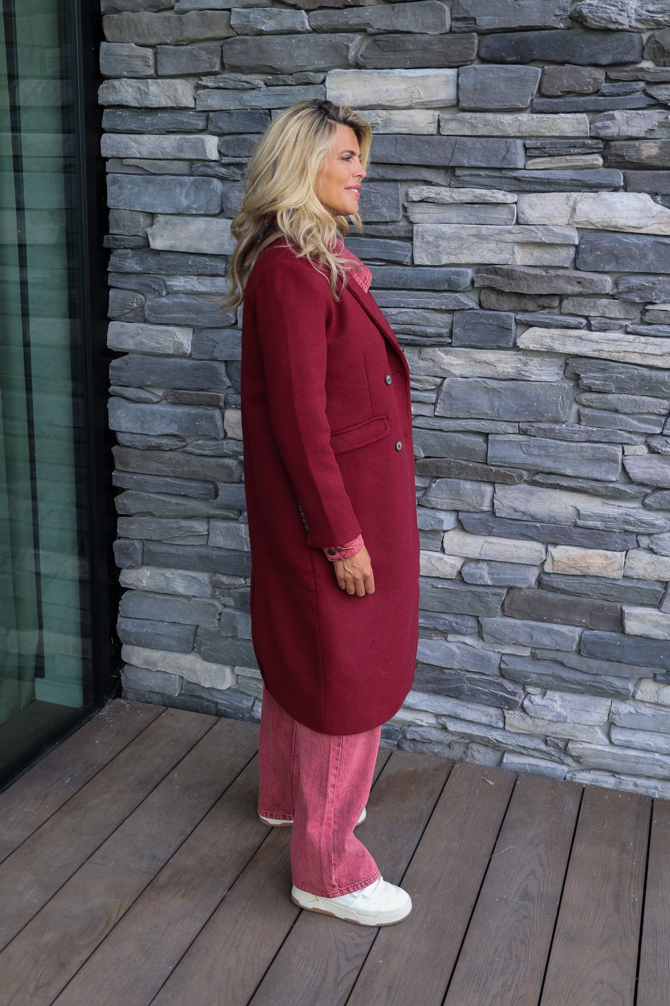 Coat Hazel | Wine berry | Harper & Yve