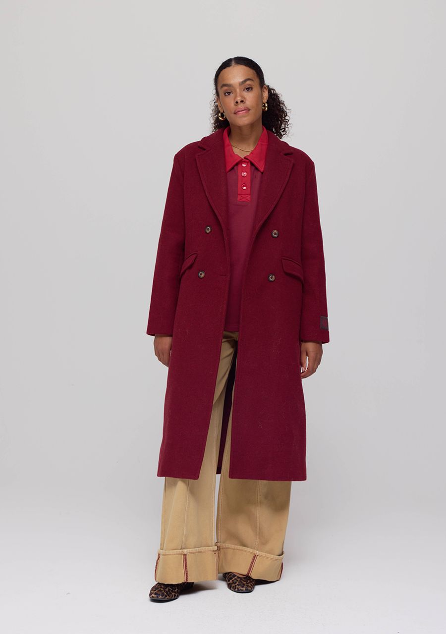 Coat Hazel | Wine berry | Harper & Yve