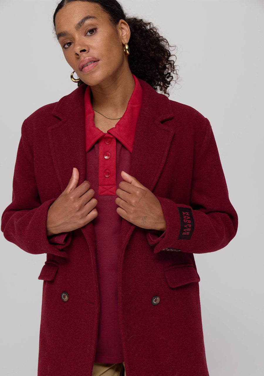 Coat Hazel | Wine berry | Harper & Yve