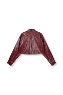Cropped PU blouse Lou | Bordeaux | Refined Department