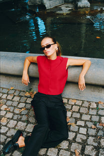 Cropped gilet Jole | Bordeaux | Refined Department