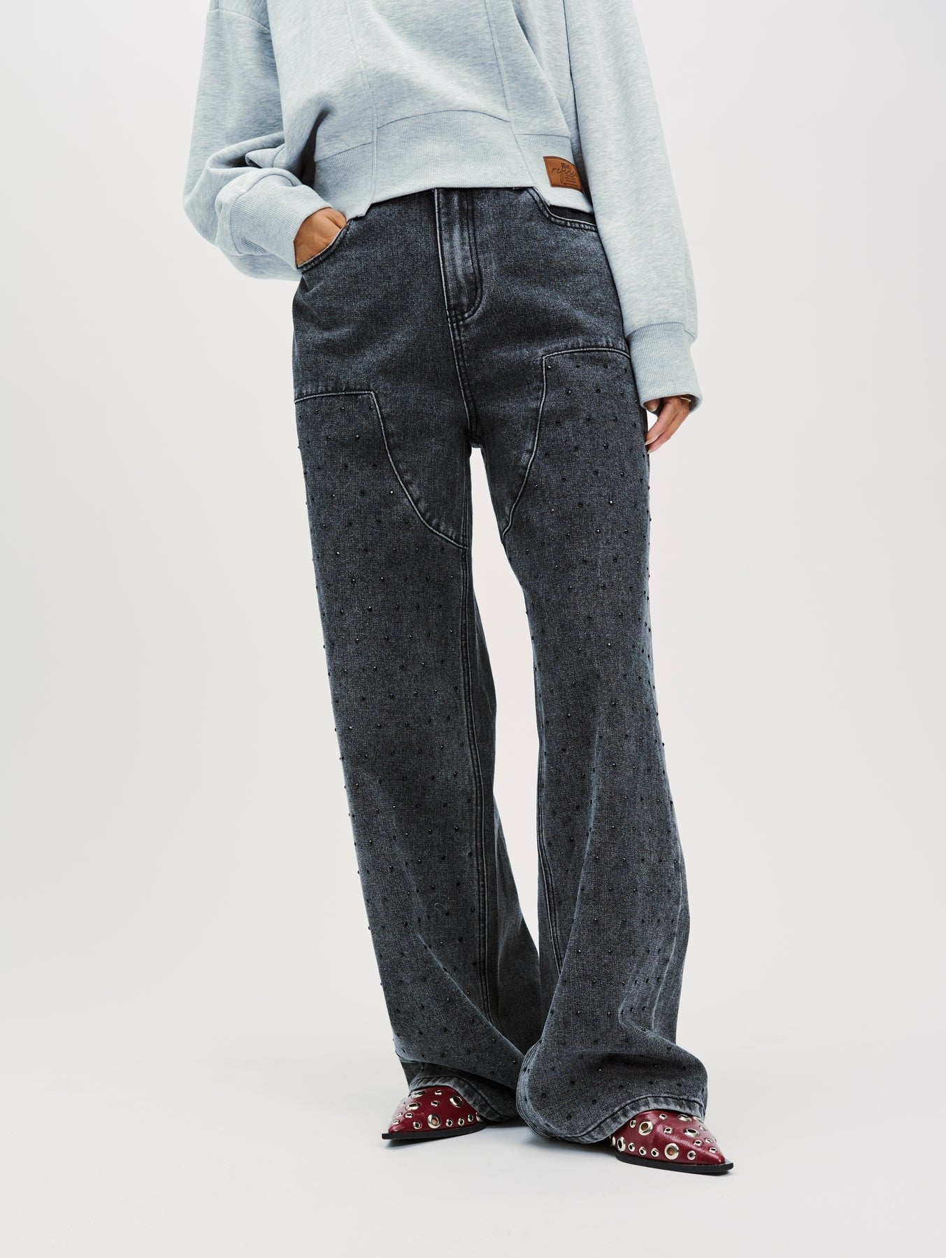 Denim pants Payton | Studs antra | Refined Department