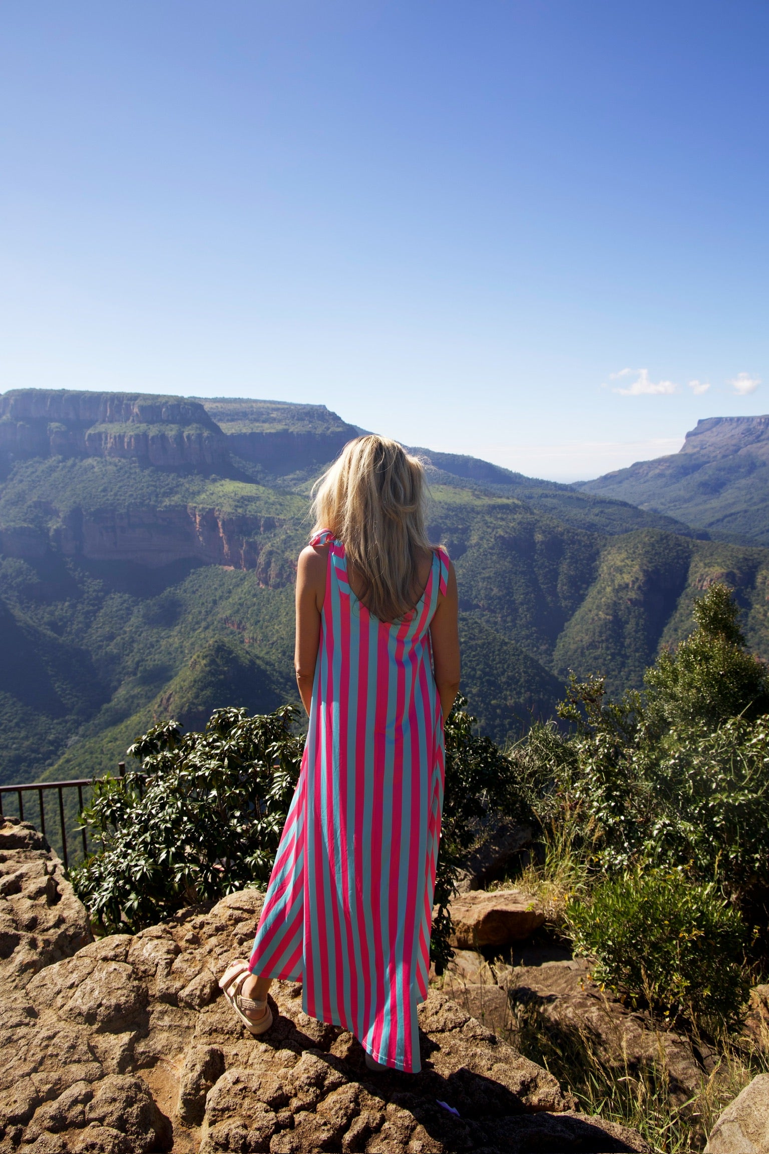 Dress Flirty Stripe | Turquoise & pink | Studio Poespas.