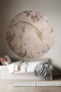 Wallpaper circle Giraffe | Pink