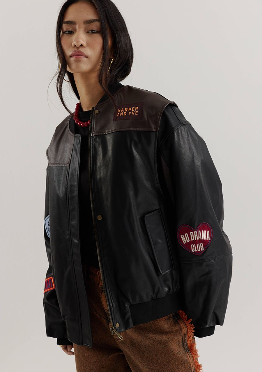 Jacket Pleuni | Black/chocolate | Harper & Yve