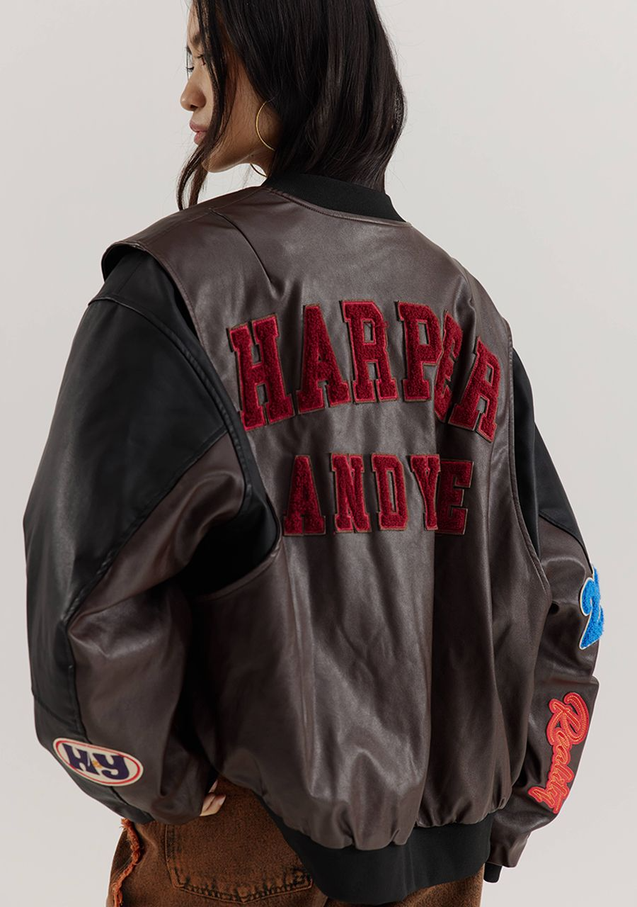 Jacket Pleuni | Black/chocolate | Harper & Yve
