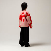 Jacket sleeping lion | Poppin red/printed teddy | Reversible | Gosoaky