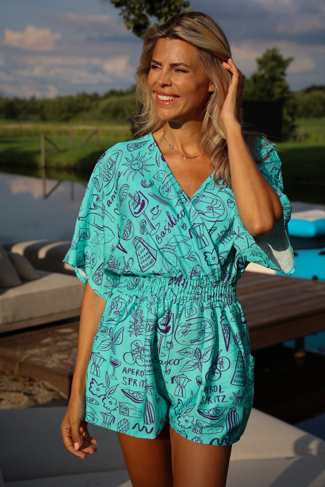 Jumpsuit Sundae Summer | Turquoise | Studio Poespas