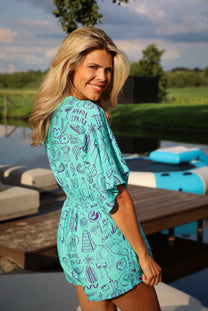 Jumpsuit Sundae Summer | Turquoise | Studio Poespas