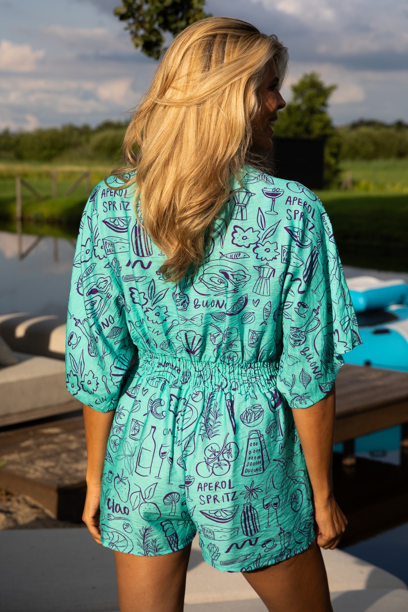 Jumpsuit Sundae Summer | Turquoise | Studio Poespas