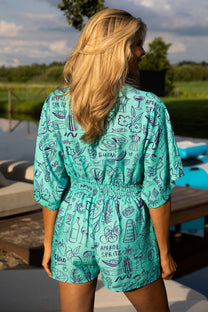 Jumpsuit Sundae Summer | Turquoise | Studio Poespas