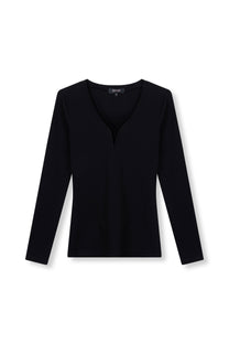 Knitted rib top Zohra | Black | Refined Department