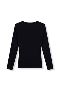 Knitted rib top Zohra | Black | Refined Department