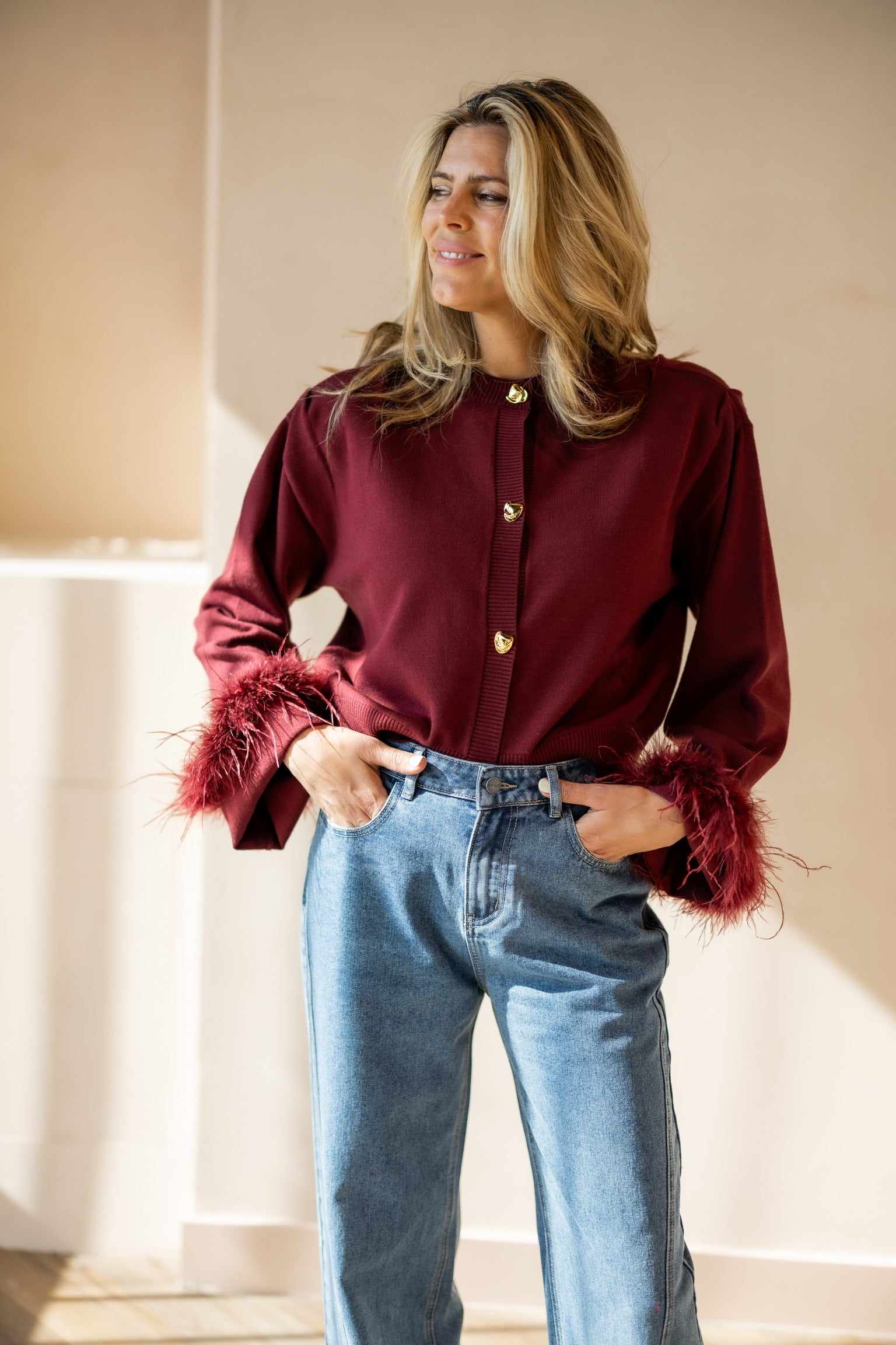 Knitted vest Mady | Bordeaux | Refined Department