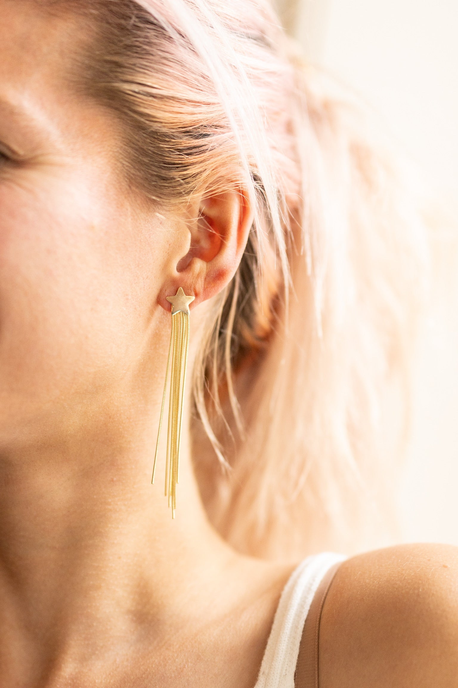 Oorbellen falling stars | Goud | Studio Poespas