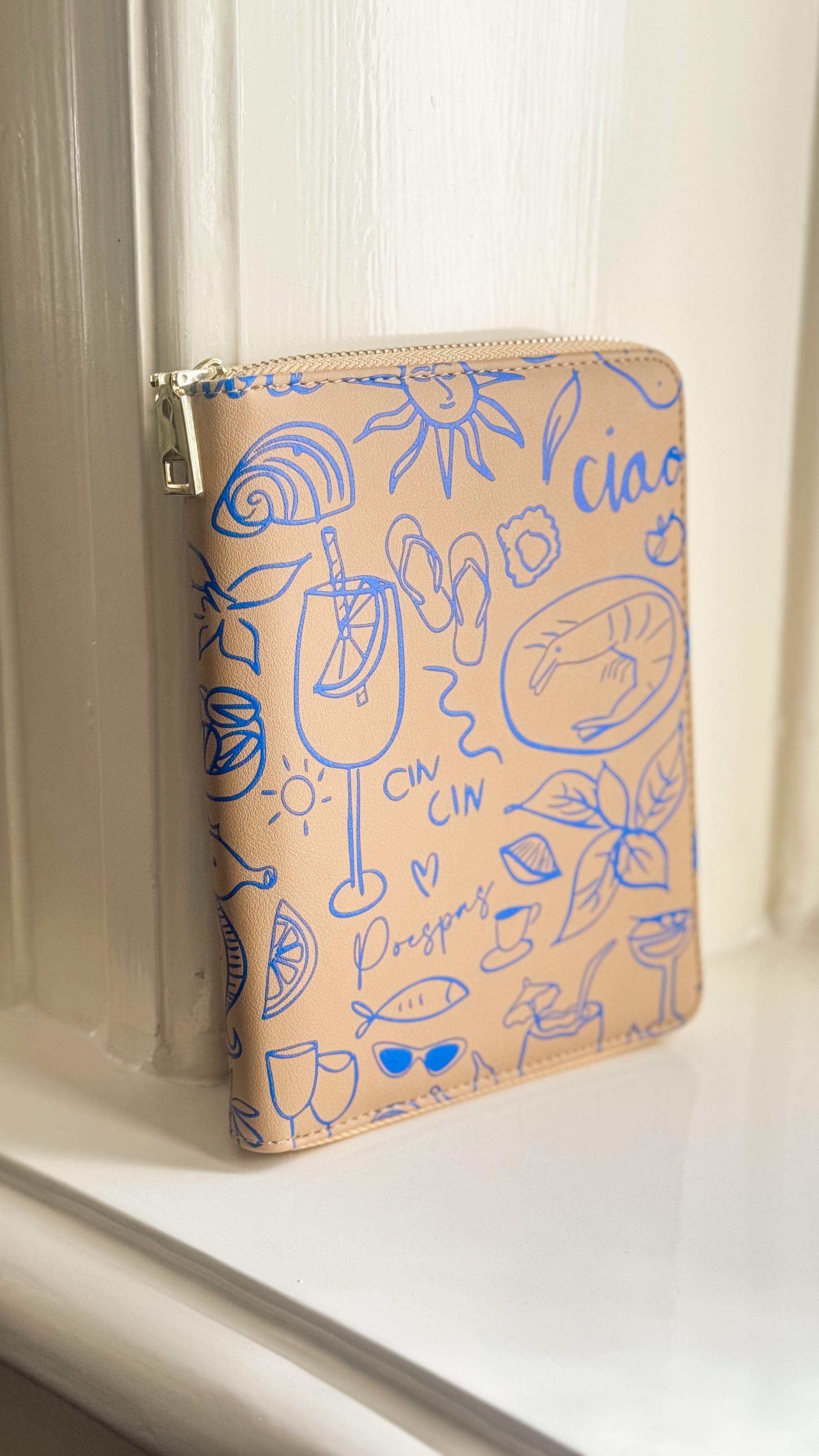 Paspoorthoes voor 1 of 2 pers. | Vacay vibes sand blue | Studio Poespas