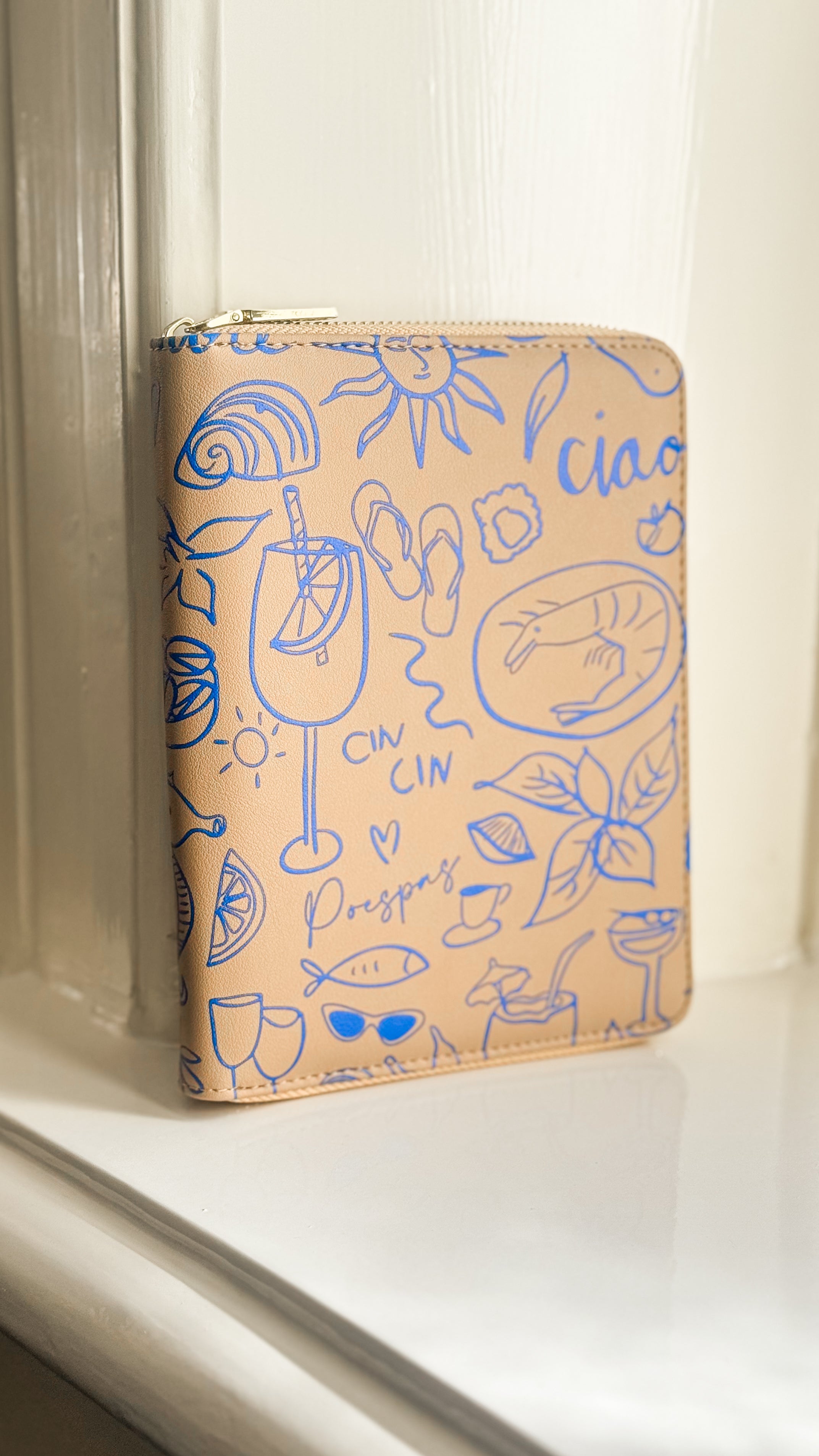 Paspoorthoes voor 1 of 2 pers. | Vacay vibes sand blue | Studio Poespas