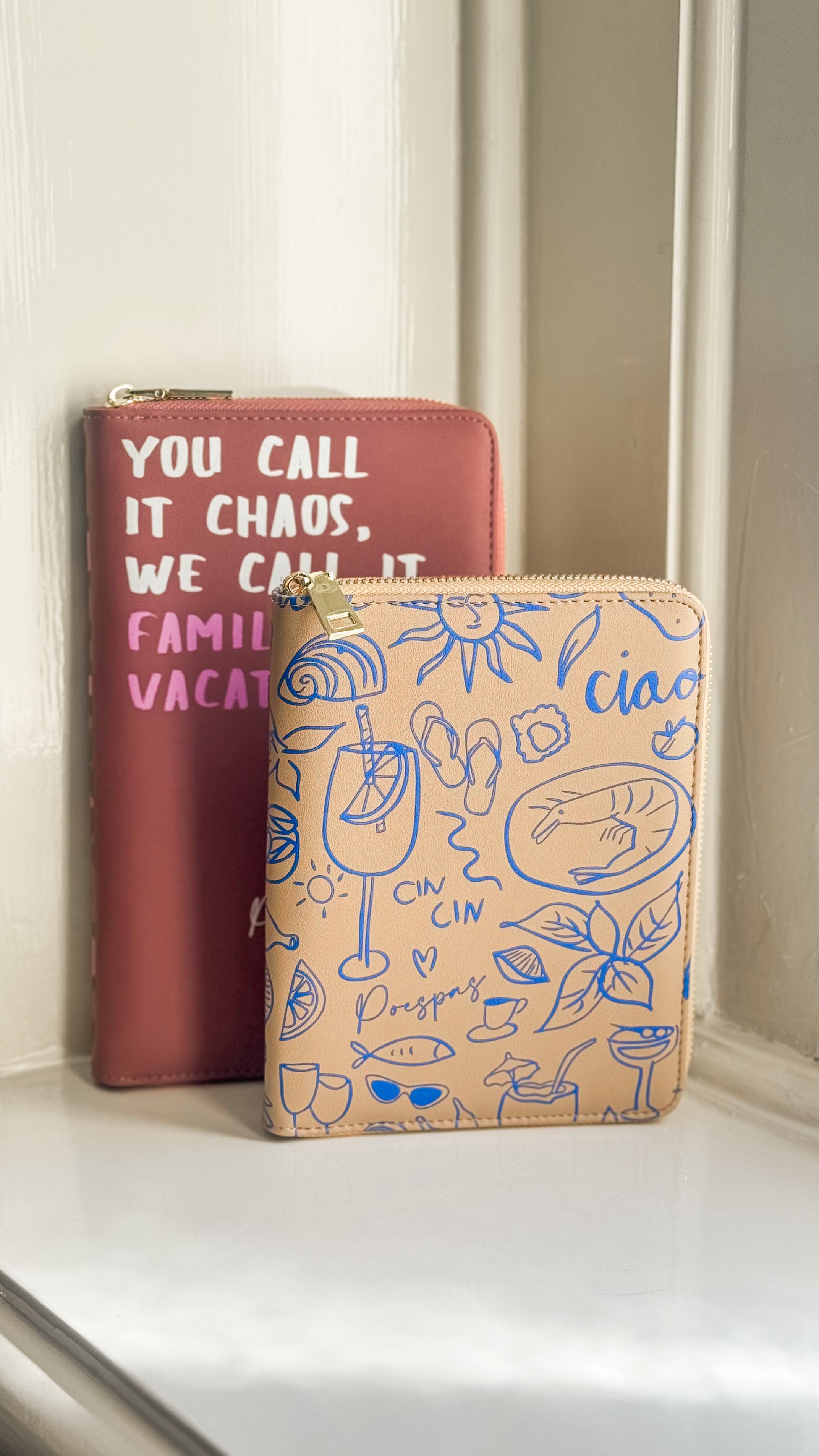 Paspoorthoes voor 1 of 2 pers. | Vacay vibes sand blue | Studio Poespas