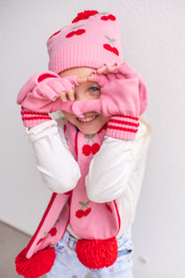 Knitted gloves cheerful cherry | 7-10 jaar | Rockahula